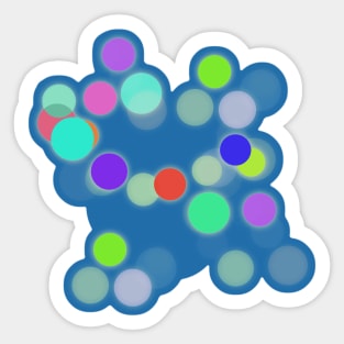 Glowing Circles on Blue Sticker